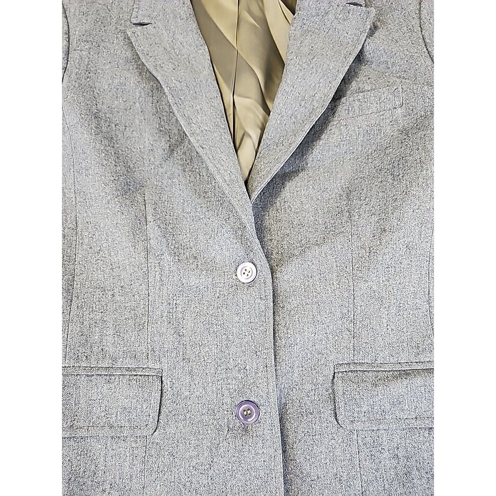 Pendleton Blazer Jacket Virgin Wool Solid Gray 2 … - image 2